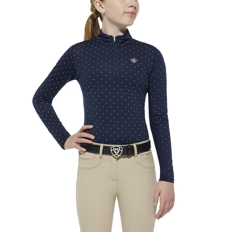 Baselayer Bambino Ariat Sunstopper 1/4 Zip Baselayer Blu Marino | UZ0L4RI