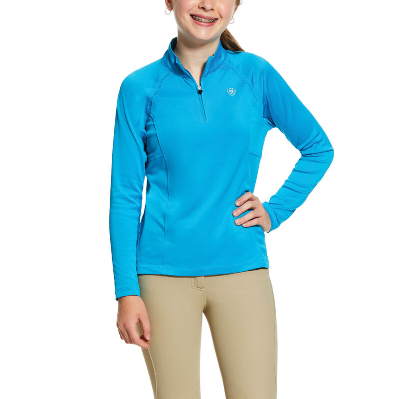 Baselayer Bambino Ariat Sunstopper 2.0 1/4 Zip Baselayer Blu | SXVBQ7L