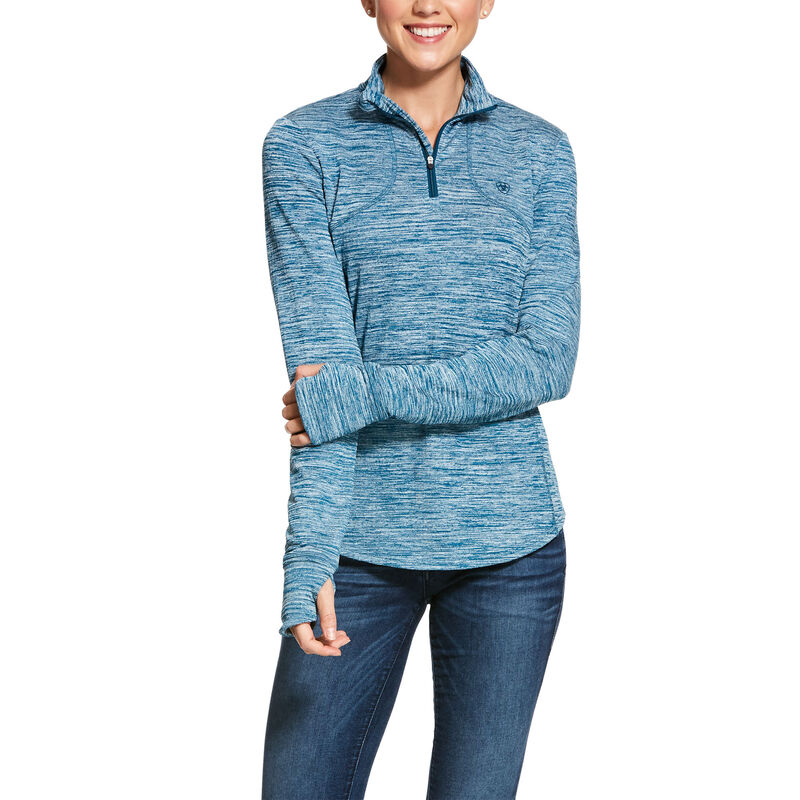 Baselayer Donna Ariat Gridwork 1/4 Zip Baselayer Verdi | 72ZHXX8