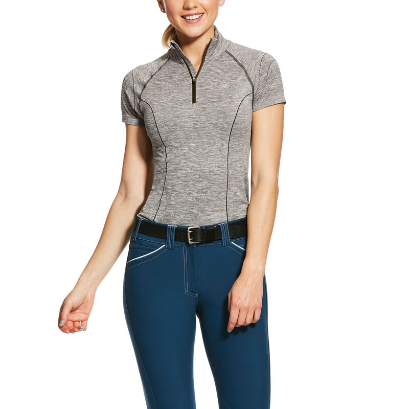 Baselayer Donna Ariat Odyssey Seamless 1/4 Zip Baselayer Grigie | MEGD934