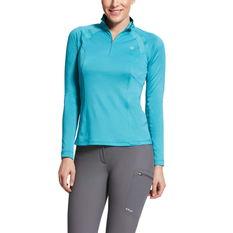 Baselayer Donna Ariat Sunstopper 2.0 1/4 Zip Baselayer Blu | IDVM523