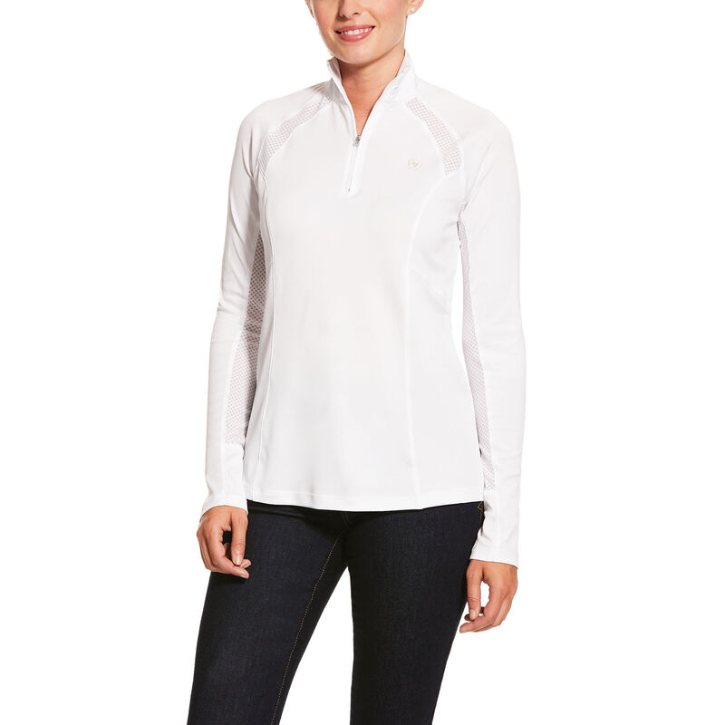 Baselayer Donna Ariat Sunstopper 2.0 1/4 Zip Baselayer Bianche | RQE6ZF3