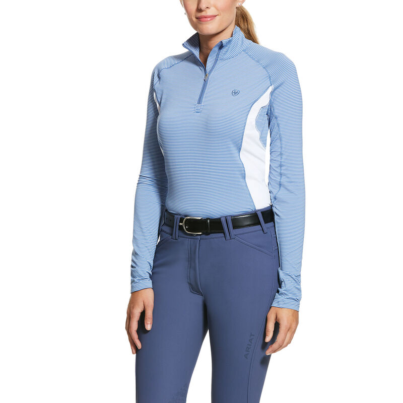 Baselayer Donna Ariat Tri Factor 1/4 Zip Baselayer Blu | 9U7EB3H