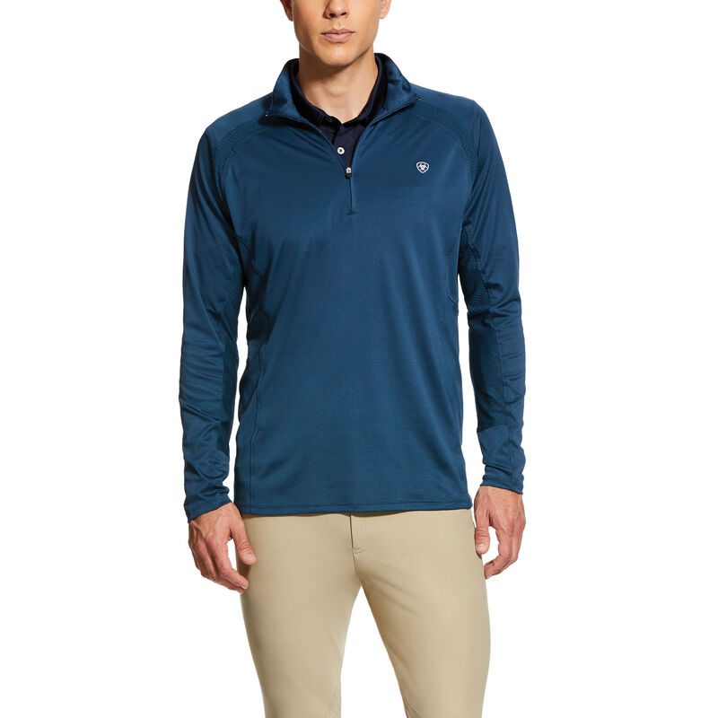 Baselayer Uomo Ariat Sunstopper 1/4 Zip Baselayer Blu Profondo | P79155C