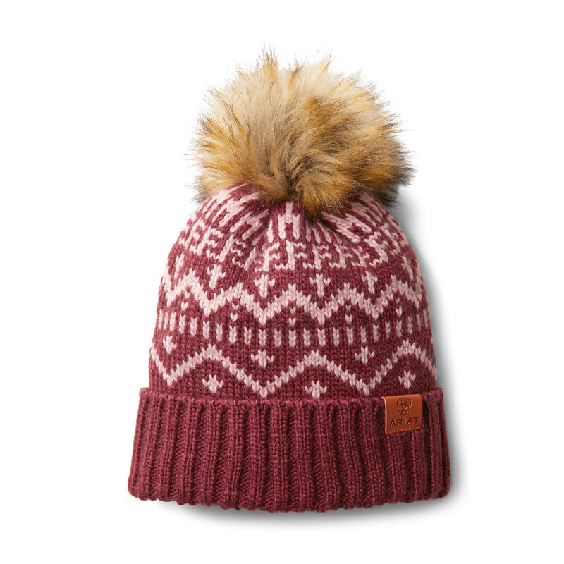 Berretti Donna Ariat Aztec Beanie Rosse Bianche | BDODQ8Q