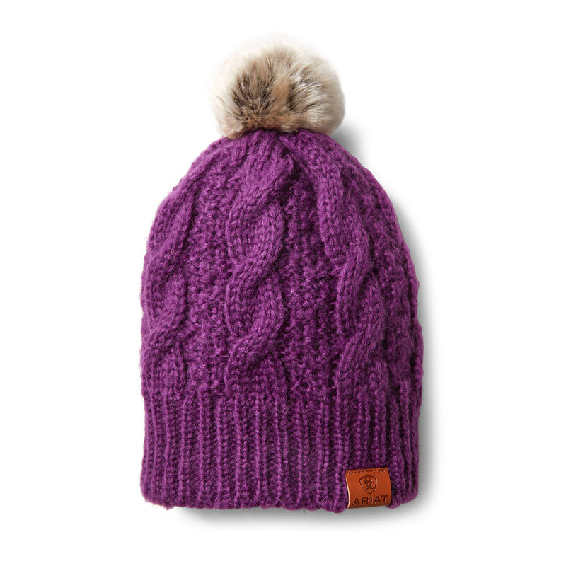 Berretti Donna Ariat Cable Beanie Viola Scuro | 9AFFGAB