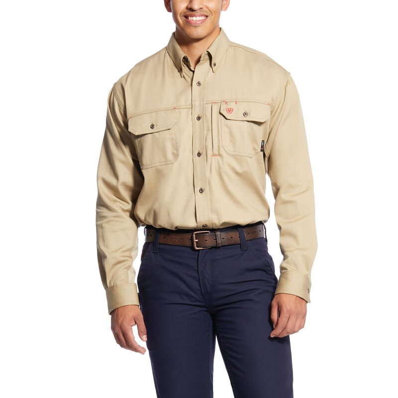 Camicia Da Lavoro Uomo Ariat FR Solid Vent Shirts Khaki | Y06PP9K