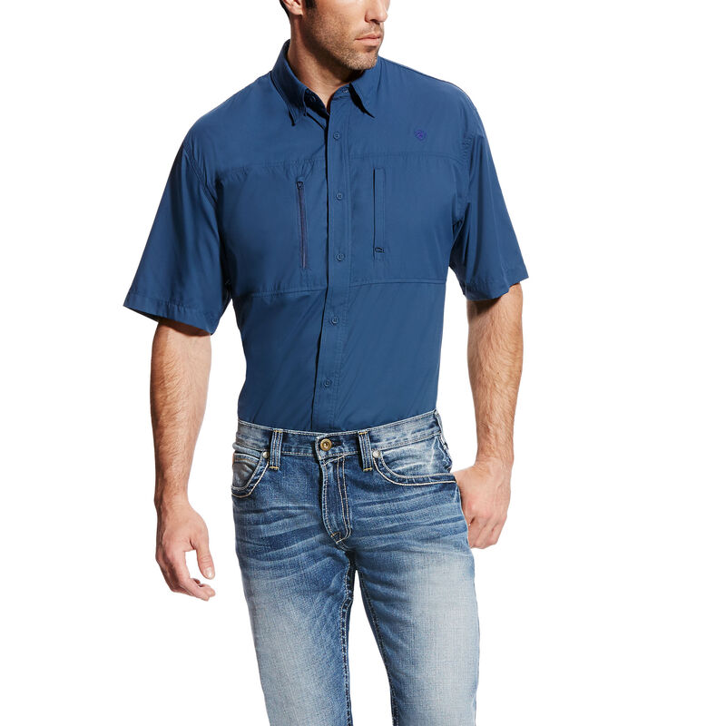 Camicie Uomo Ariat VentTEK Classiche Fit Blu | GPLD1MN