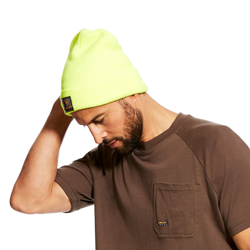 Cappellini Uomo Ariat Rebar Watch Caps Gialle Chiaro | UG4TSK2