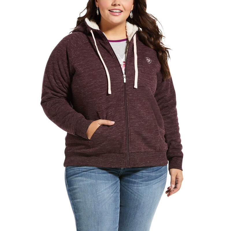 Felpa Donna Ariat Fleece Full Zip Bordeaux | KBW5MYI