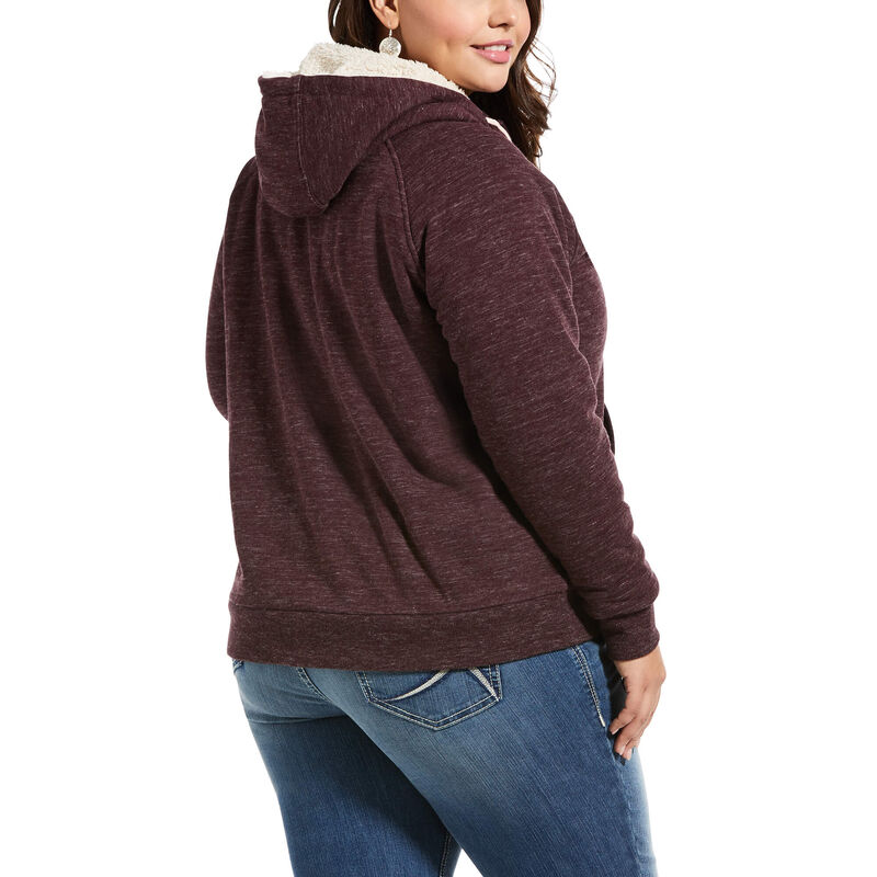 Felpa Donna Ariat Fleece Full Zip Bordeaux | KBW5MYI