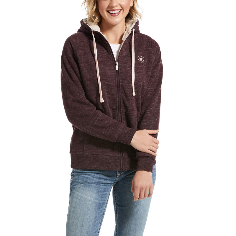 Felpa Donna Ariat Fleece Full Zip Bordeaux | KBW5MYI