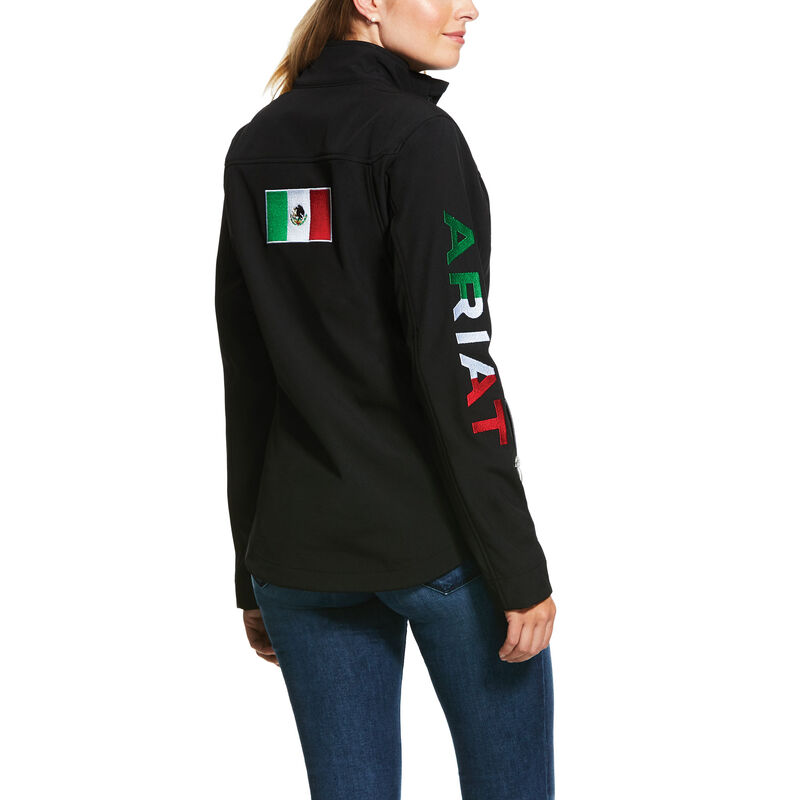 Giacca Donna Ariat Classiche Team MEXICO Softshell Acqua Resistant Nere | 94NVDF9