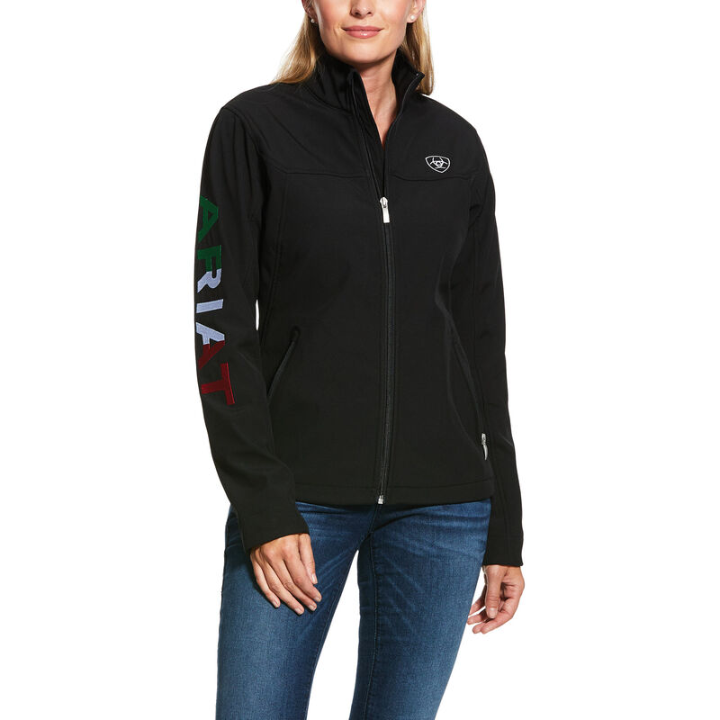 Giacca Donna Ariat Classiche Team MEXICO Softshell Acqua Resistant Nere | 94NVDF9