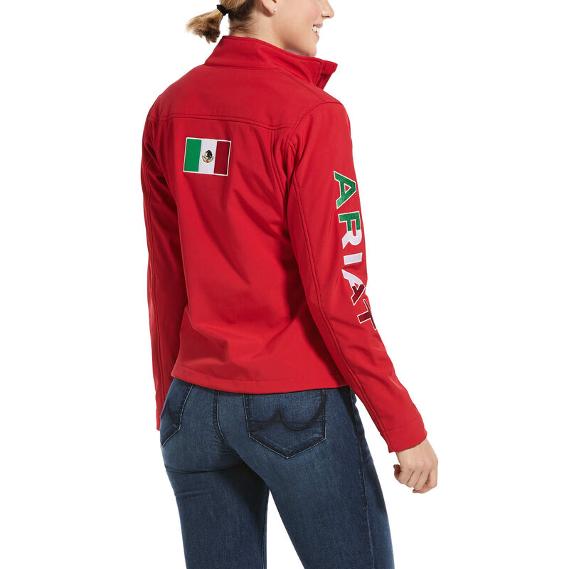 Giacca Donna Ariat Classiche Team MEXICO Softshell Acqua Resistant Rosse | AQT6A7H