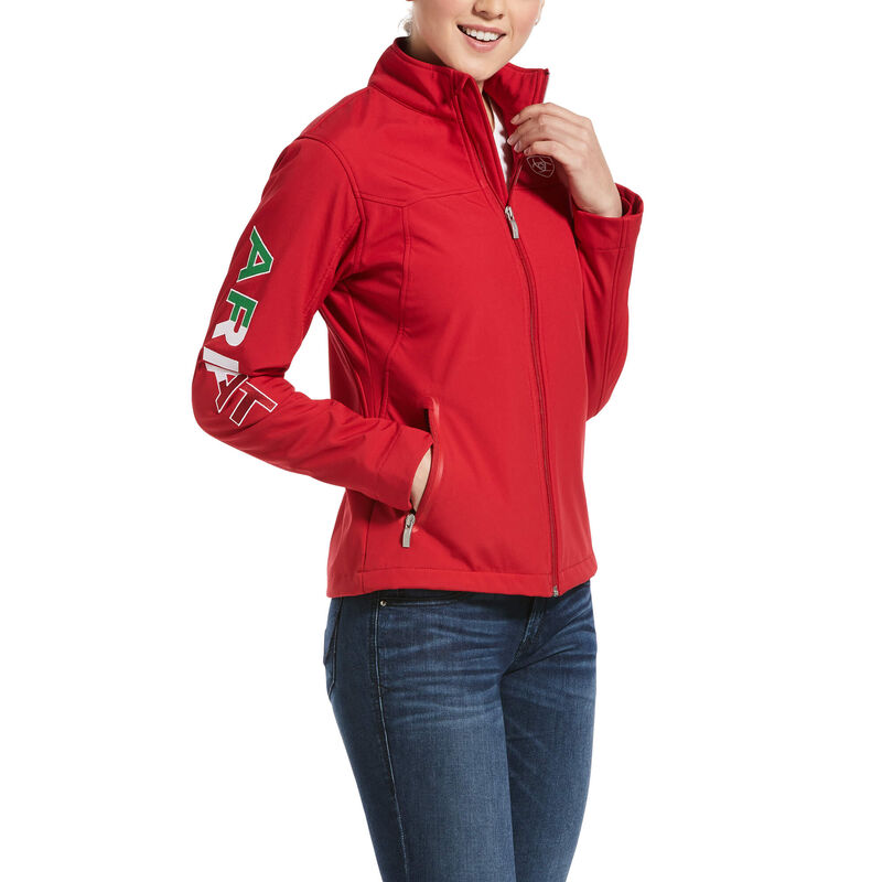 Giacca Donna Ariat Classiche Team MEXICO Softshell Acqua Resistant Rosse | AQT6A7H