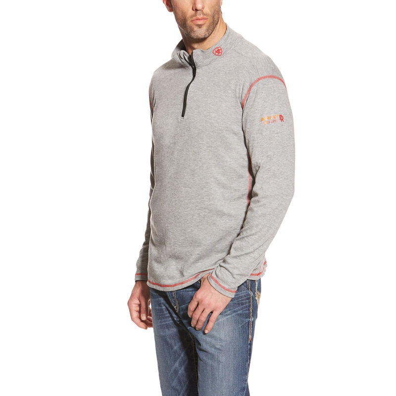 Giacca Uomo Ariat FR Polartec 1/4 Zip Top Grigie Chiaro | TCVZB5U