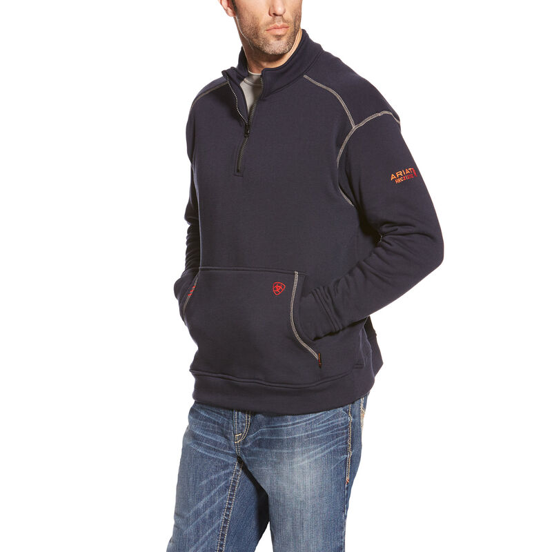 Giacca Uomo Ariat FR Polartec Fleece 1/4 Zip Top Blu Marino | 7TII7GP