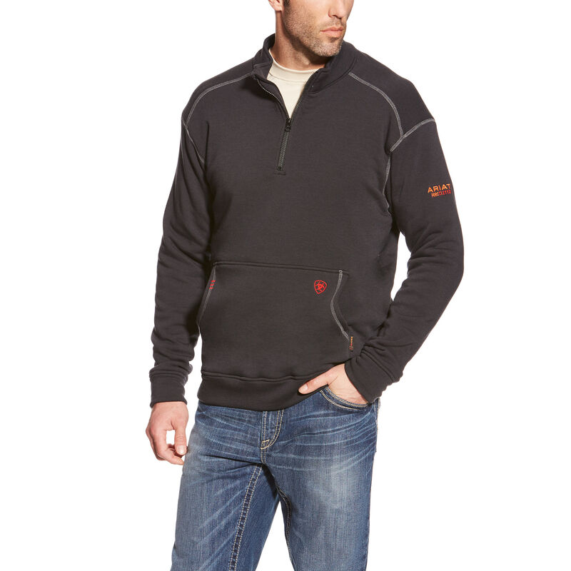 Giacca Uomo Ariat FR Polartec Fleece 1/4 Zip Top Nere | NSG1PP6