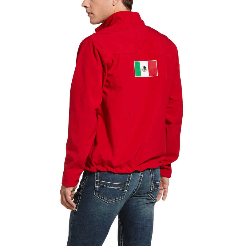 Giacca Uomo Ariat New Team Softshell MEXICO Acqua Resistant Rosse | UHNHNOQ