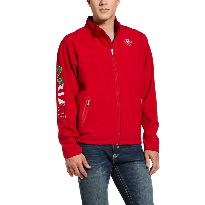 Giacca Uomo Ariat New Team Softshell MEXICO Acqua Resistant Rosse | UHNHNOQ