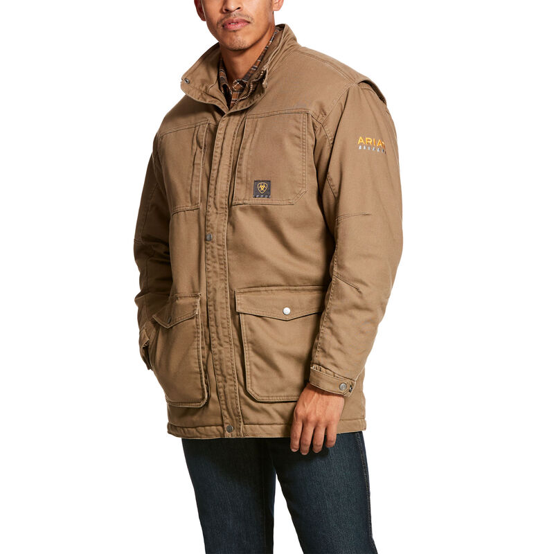 Giacca Uomo Ariat Rebar Washed DuraCanvas Insulated Coat Khaki | FNBPEU2