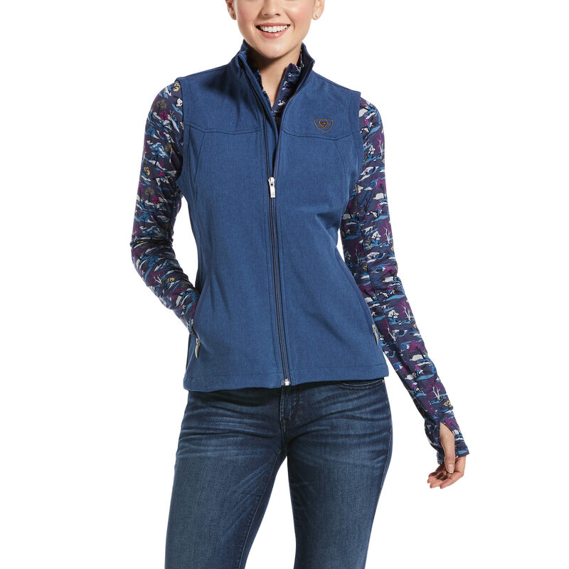 Gilet Donna Ariat New Team Softshell Vest Blu Scuro | JJWFXDS