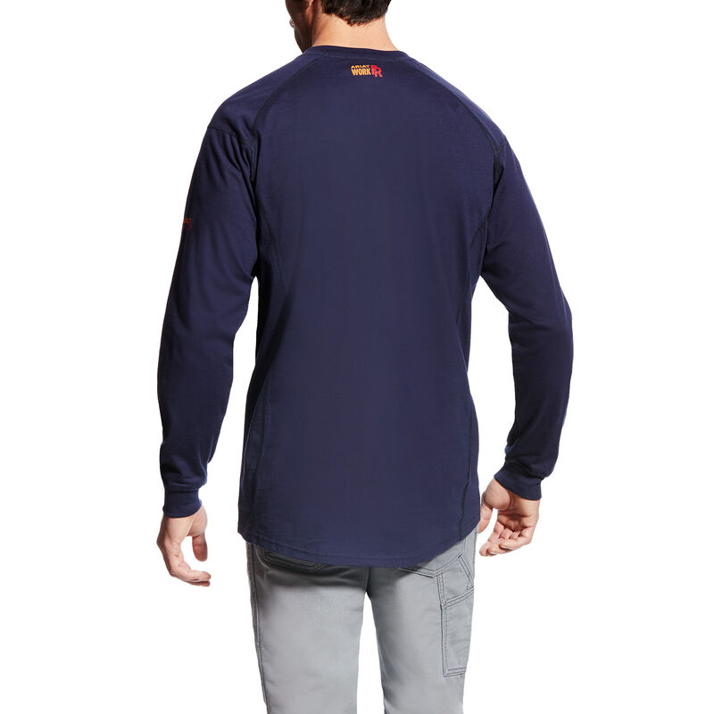 Henley Uomo Ariat FR Air Henley Blu Marino | BA4LVAM