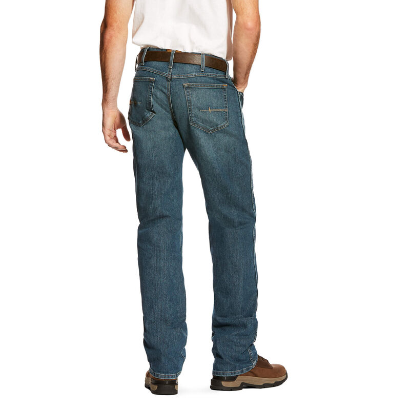 Jeans Uomo Ariat TEKLow Rise, Bootscut Lavoro Pants - Rebar Denim Blu | R155430