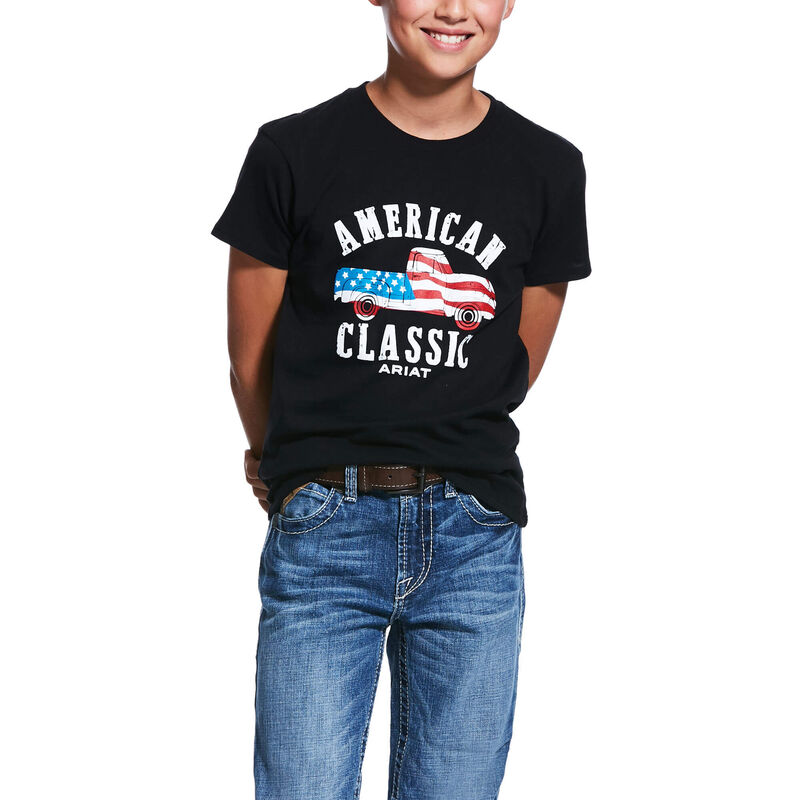 Magliette Bambino Ariat American Classiche Nere | YWPYMKS