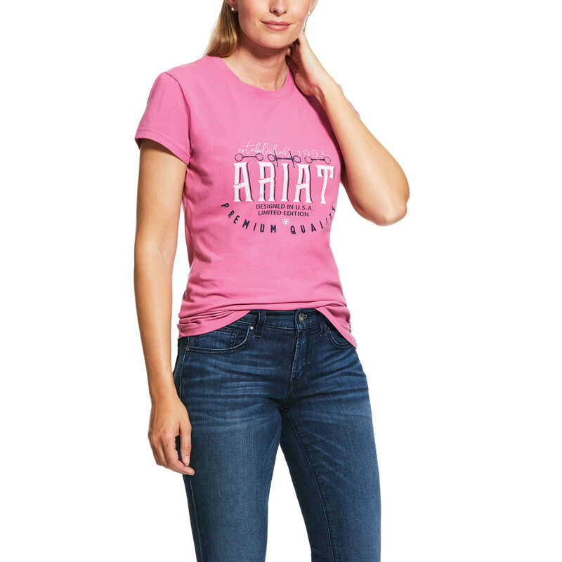 Magliette Donna Ariat Logo Rosa | MYIFH3M