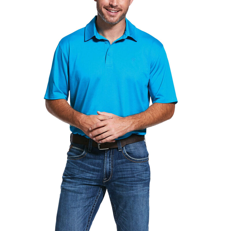 Magliette Polo Uomo Ariat Birdseye Button Blu | 2SU3R5S