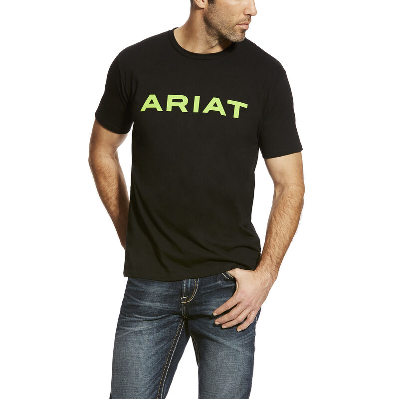 Magliette Uomo Ariat Branded Nere Senape | STPDOQI