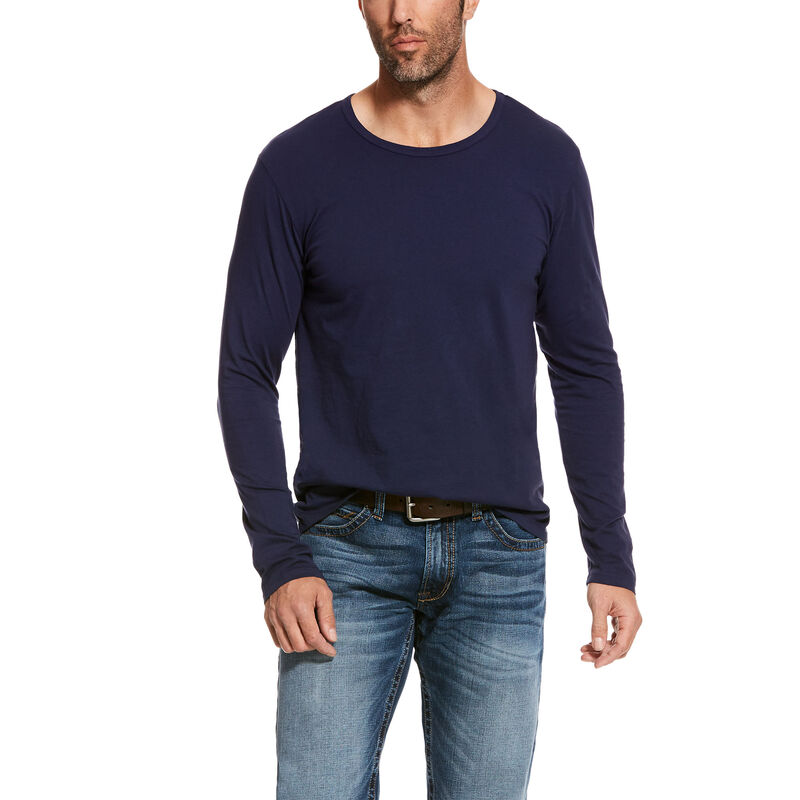 Magliette Uomo Ariat Long Sleeve Crew Blu Marino Profondo | 9UW8PZ1