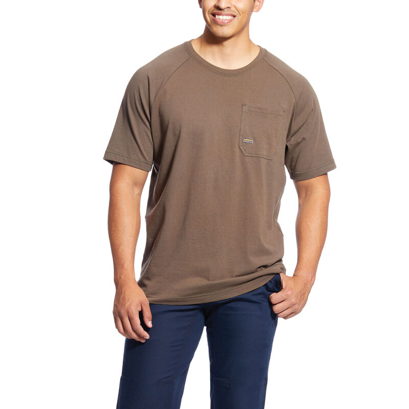 Magliette Uomo Ariat Rebar Cotone Strong Khaki | K9D7BDE