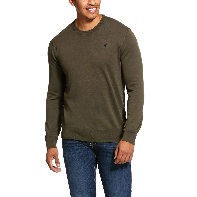 Maglioni Uomo Ariat TEKCrew Neck Verde Oliva Profondo | JGL2G01