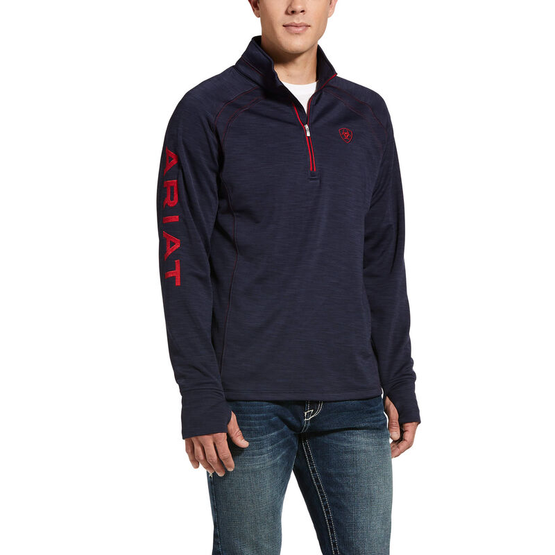 Maglioni Uomo Ariat Tek Team 1/2 Zip Sweatshirt Blu Marino Corallo | 09ID7UG