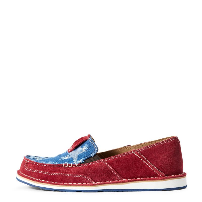 Mocassini Donna Ariat Cruiser Rosse Blu | 45G90MJ