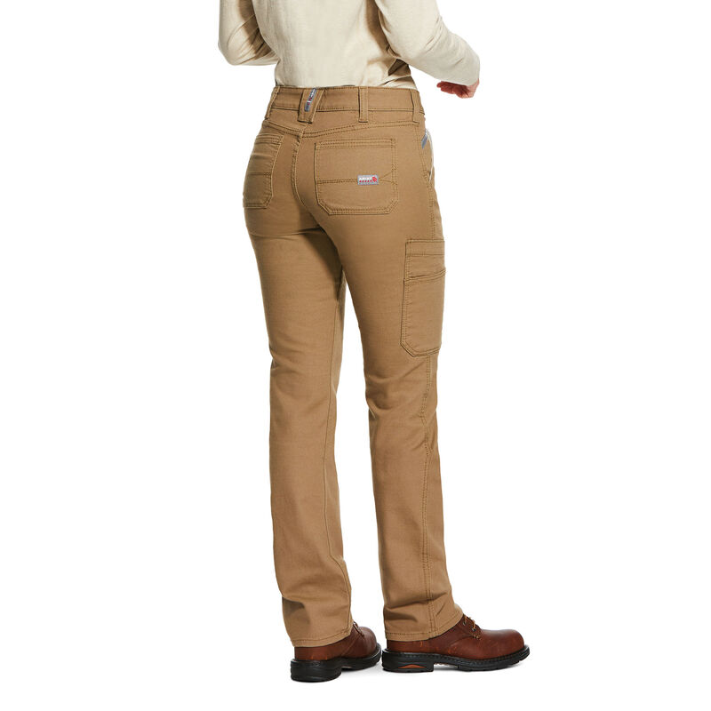 Pantaloni Donna Ariat FR Stretch DuraLight Tela Stackable Straight Leg Khaki | ZAEMPV8