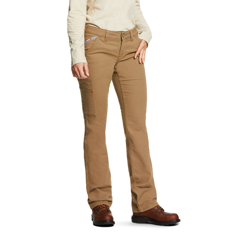 Pantaloni Donna Ariat FR Stretch DuraLight Tela Stackable Straight Leg Khaki | ZAEMPV8