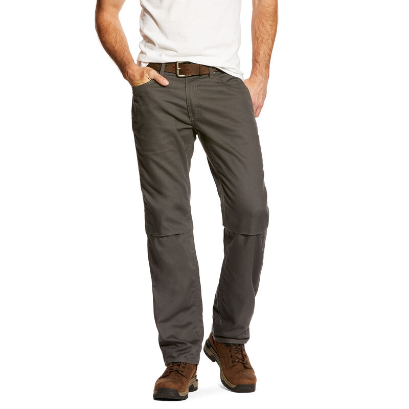 Pantaloni Uomo Ariat Rebar M4 Low Rise DuraStretch Tela 5 Pocket Boots Cut Grigie | 029X32L