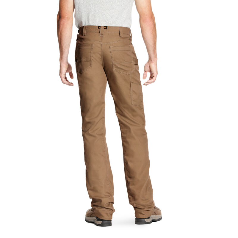 Pantaloni Uomo Ariat Rebar M4 Low Rise DuraStretch Tela Utility Boots Cut Khaki | JVMR7S2