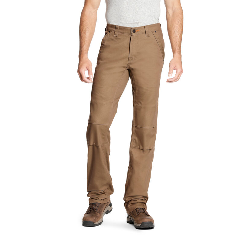 Pantaloni Uomo Ariat Rebar M4 Low Rise DuraStretch Tela Utility Boots Cut Khaki | JVMR7S2