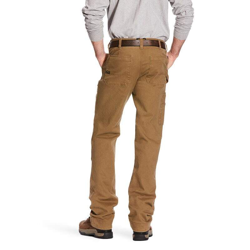 Pantaloni Uomo Ariat Rebar M4 Low Rise DuraStretch Washed Twill Dungaree Boots Cut Khaki | TJONICH