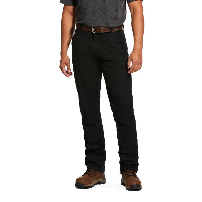 Pantaloni Uomo Ariat Rebar M4 Low Rise DuraStretch Made Tough Double Front Stackable Straight Leg Nere | WXFD0L9