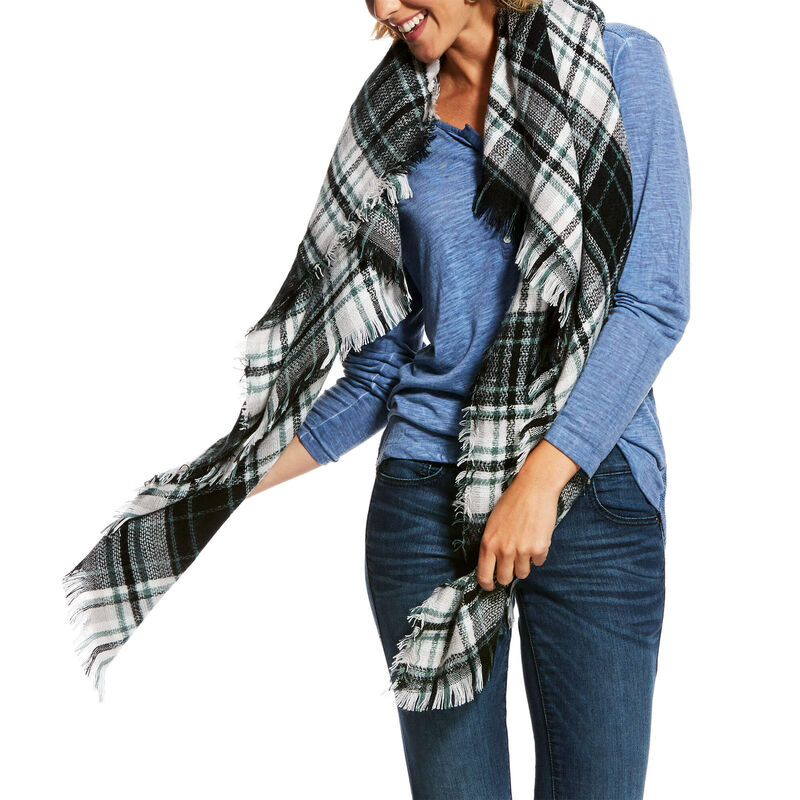 Sciarpe & Stole Donna Ariat Plaid Blanket Scarves Verdi Bianche | RNFF8VZ