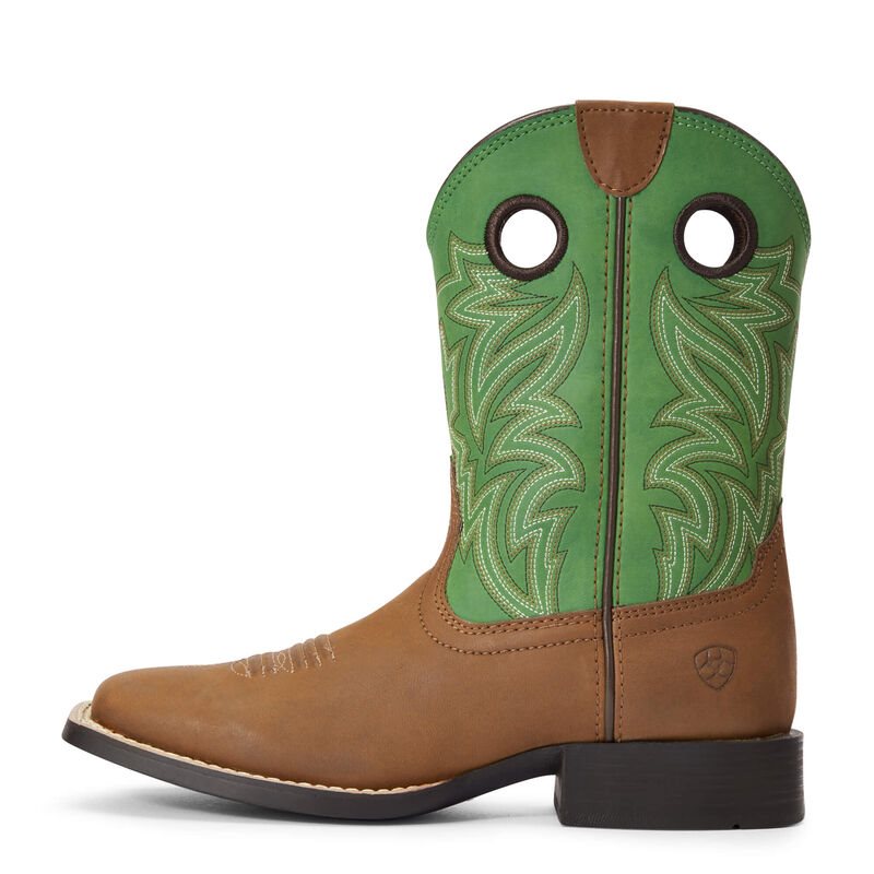 Stivali Cowboy Bambino Ariat Catch Em Marroni Verde Acqua | VBNSE42