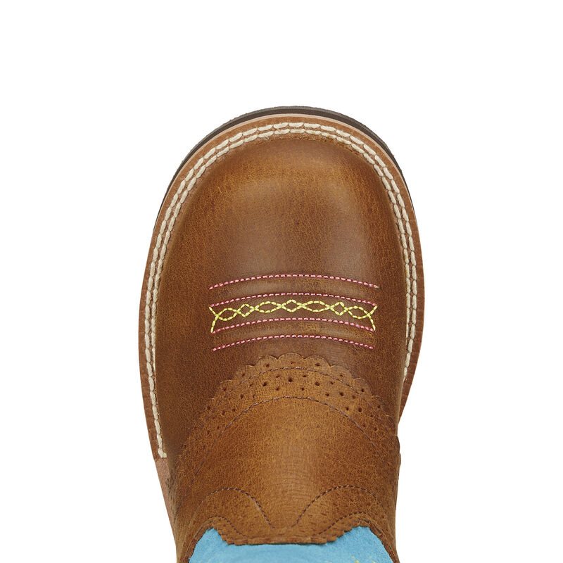 Stivali Cowboy Bambino Ariat Fatbaby Marroni Blu | RJR6ILX