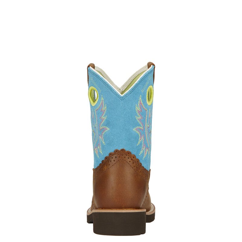 Stivali Cowboy Bambino Ariat Fatbaby Marroni Blu | RJR6ILX