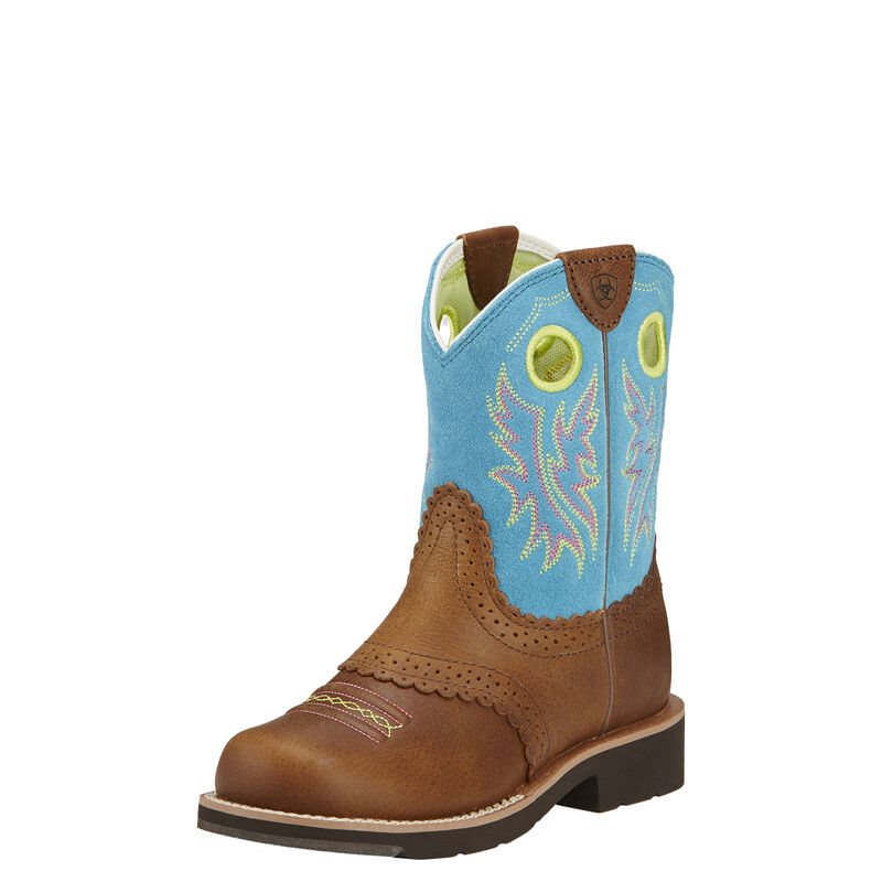 Stivali Cowboy Bambino Ariat Fatbaby Marroni Blu | RJR6ILX